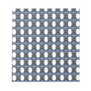 Mod Retro Blue Abstract Scarab Pattern Notepad
