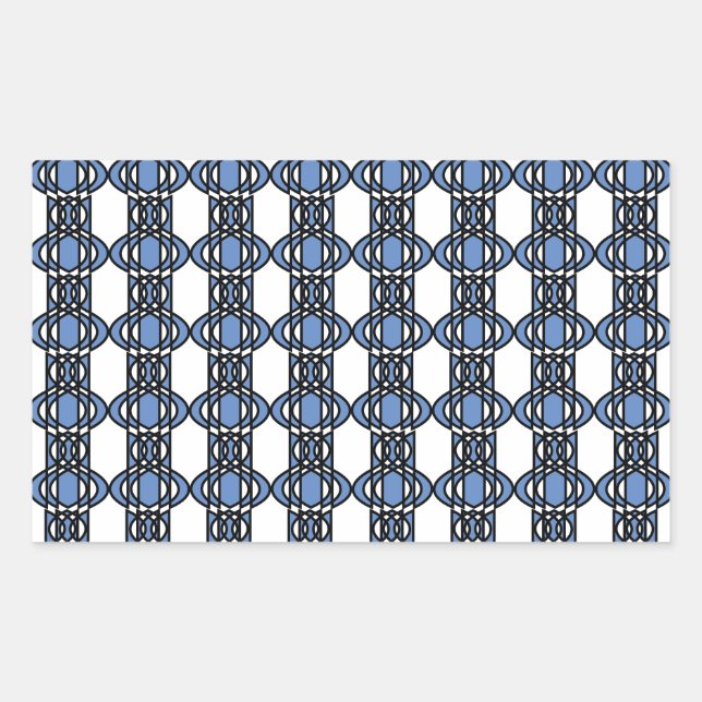 Mod Retro Blue Abstract Scarab Pattern Sticker (Front)