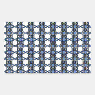 Mod Retro Blue Abstract Scarab Pattern Sticker