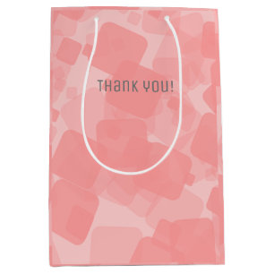Mod Retro Pink Squares Pattern Medium Gift Bag