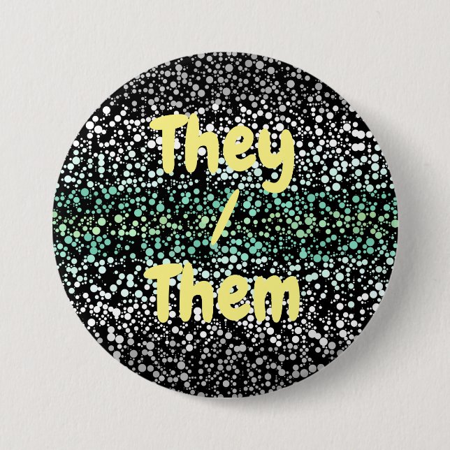 Mod Retro Quirky Groovy Boho Paragender Pride 3 Inch Round Button (Front)
