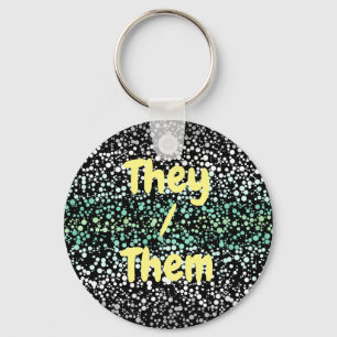 Mod Retro Quirky Groovy Boho Paragender Pride Keychain