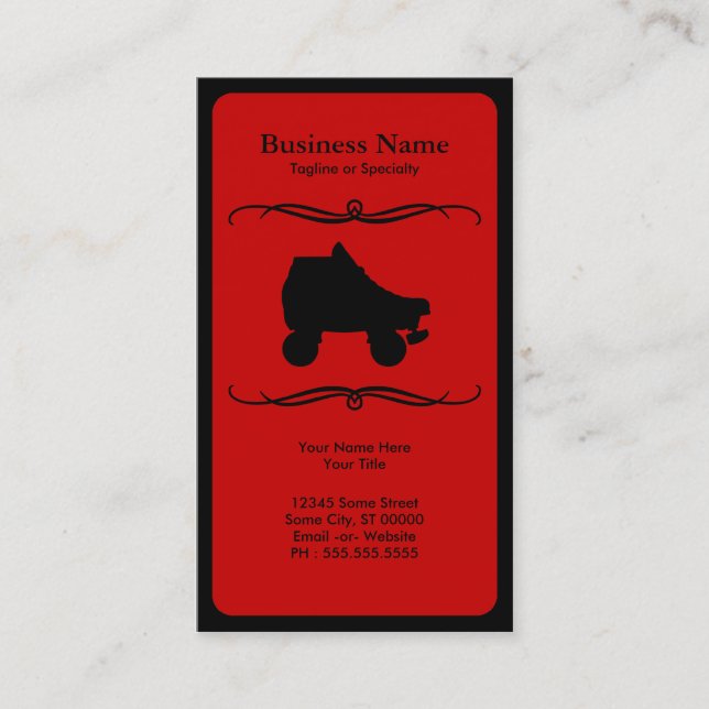 mod roller skate business card (Front)