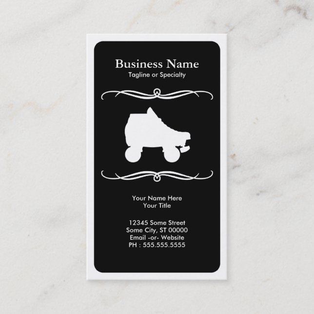 mod roller skate business card (Front)