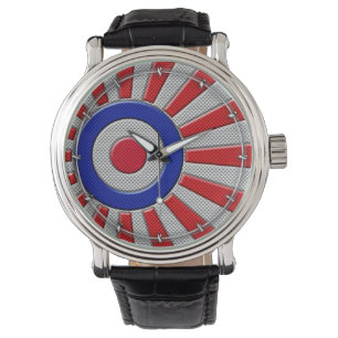 Mod Roundel Asian Sunburst in Carbon Fiber Style Watch