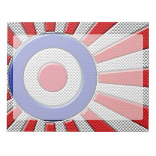 Mod Roundel Asian Sunburst in Carbon Fibre Style Notepad