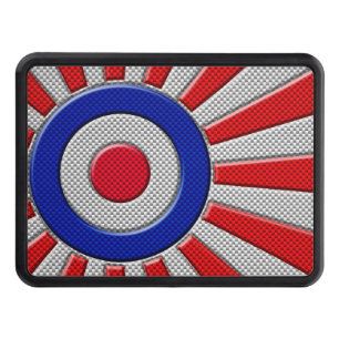 Mod Roundel Sunburst Carbon Fibre Style Trailer Hitch Cover