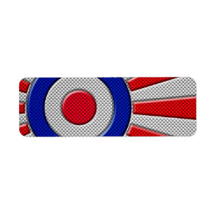 Mod Roundel Sunburst Design in Carbon Fiber Style