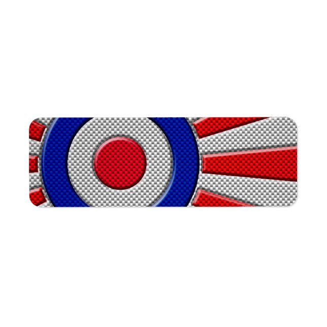 Mod Roundel Sunburst Design in Carbon Fiber Style (Front)