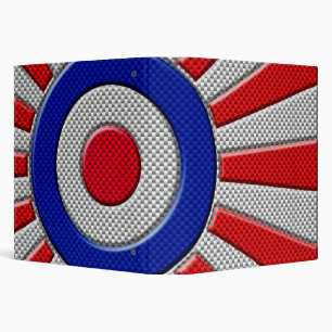 Mod Roundel Sunburst Design in Carbon Fiber Style Binder