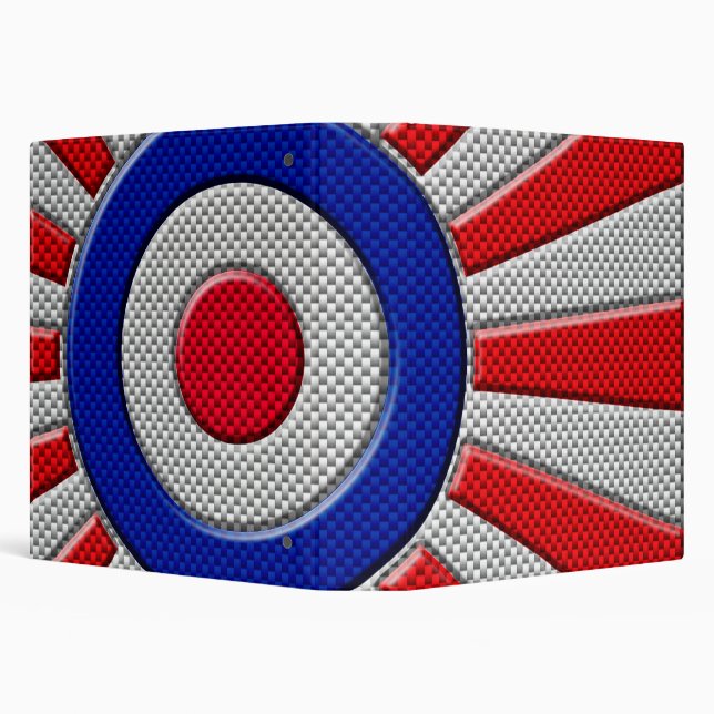 Mod Roundel Sunburst Design in Carbon Fiber Style Binder (Background)