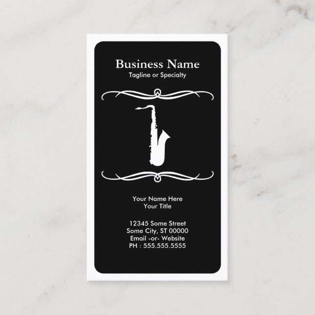 mod saxophone business card (Front)