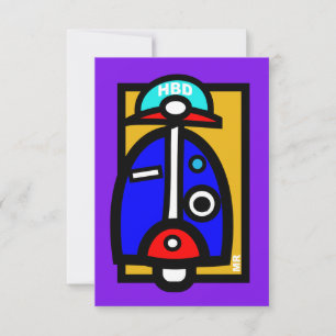 Mod Scooter Birthday card