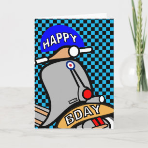 Mod scooter birthday card