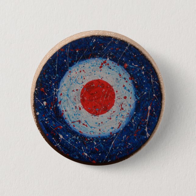mod scooter boy badge 2 inch round button (Front)