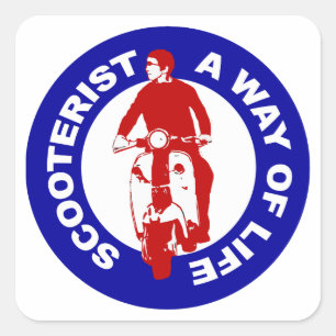 Mod Scooterist A Way Life autocollants Carrés