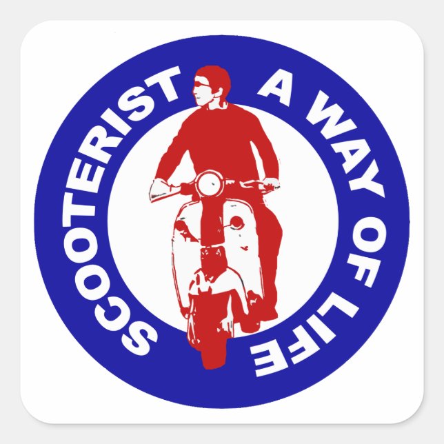 Mod Scooterist A Way Of Life Square stickers (Front)