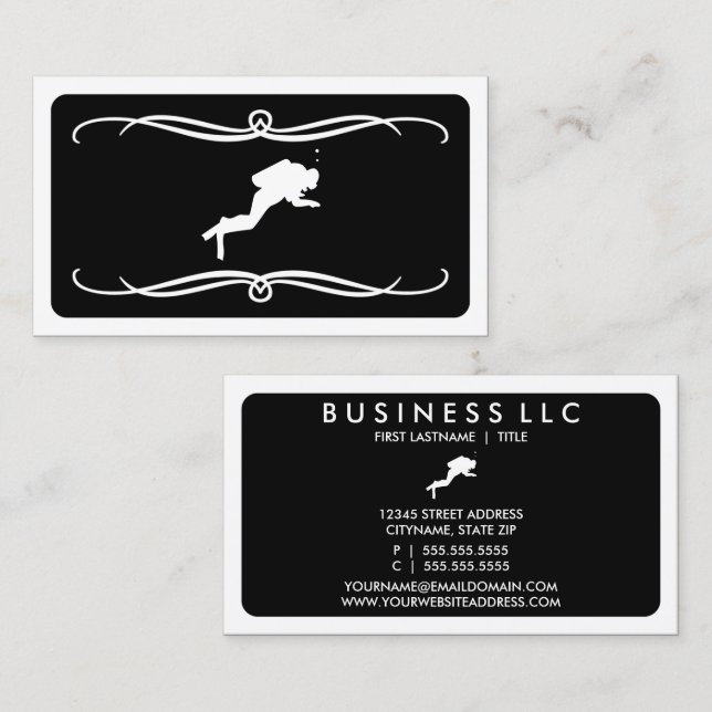 mod scuba diver (colour customizable) business card (Front/Back)
