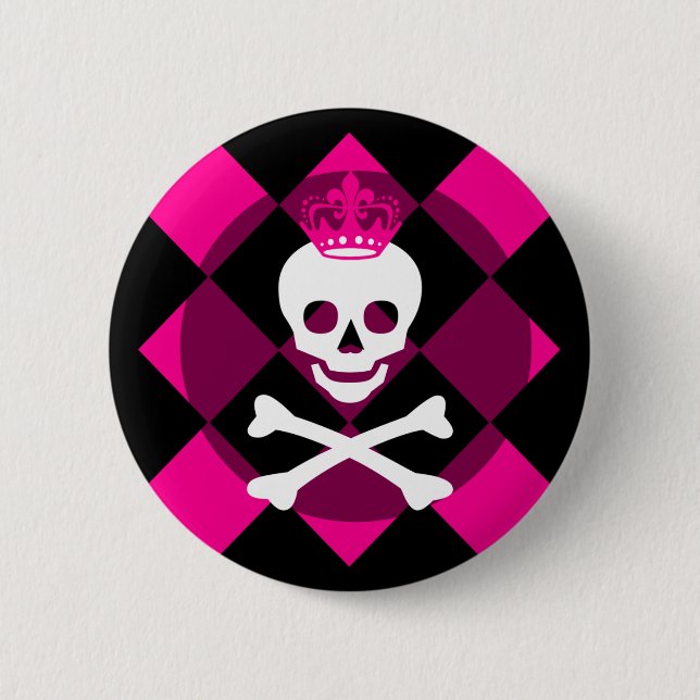 Mod Skull Pinz 2 Inch Round Button (Front)