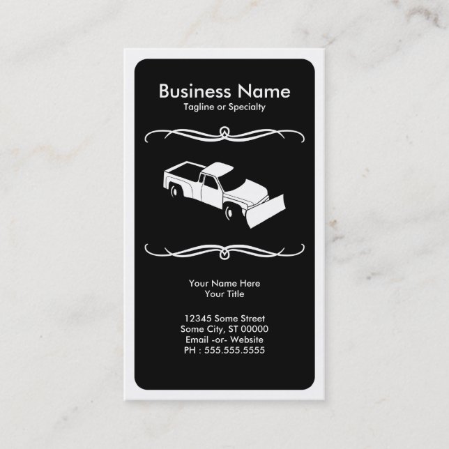 mod snow plow business card (Front)