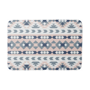 Mod Southwest Geometric Navy Blush Bath Mat