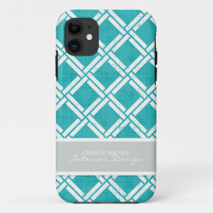 Mod Square Diagonal Trellis Pattern Personalized iPhone 11 Case