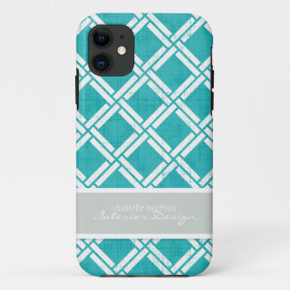 Mod Square Diagonal Trellis Pattern Personalized iPhone 11 Case