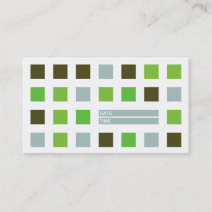 mod squares appointment card (green)