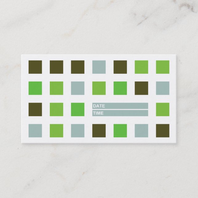 mod squares appointment card (green) (Front)