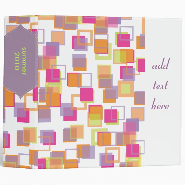 Mod squares binders, customizable background binder (Front/Spine)
