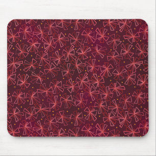 Mod Starburst Maroon and Pink Mouse Pad