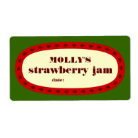 Mod Strawberry Jam Home Canning Jar Label