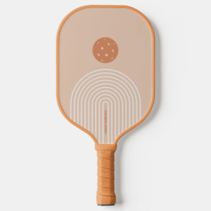 Mod Striped Arch Neutral Colours Custom Text Pickleball Paddle