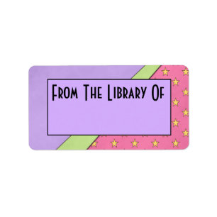 Mod Style Reading Library Of Bookplate Gift Label