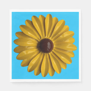 MOD Sunflower Flower Brooch - Floral Summer Garden Napkin