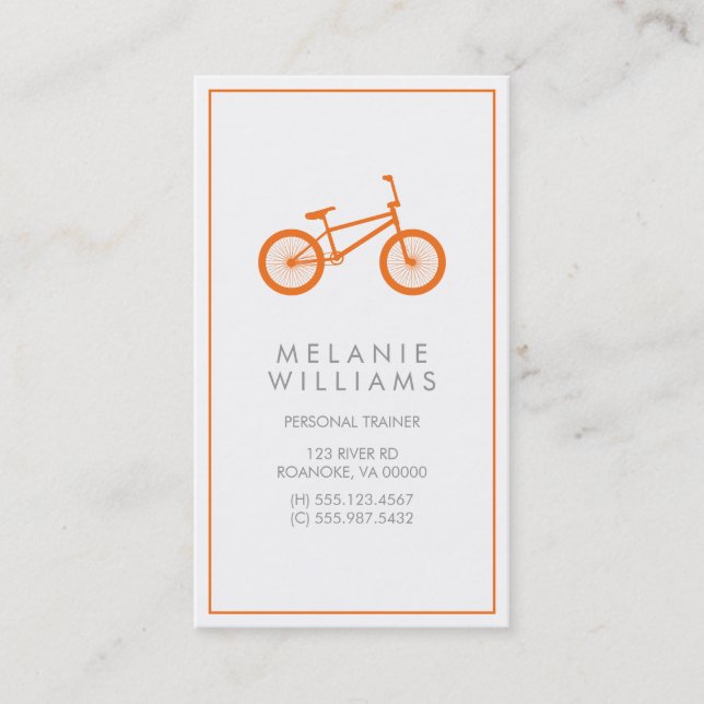 Mod Tangerine Bicycle Business Card (Front)
