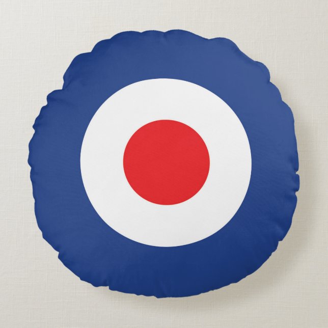 Mod Target Design Sixties Roundel Design Round Pillow (Front)