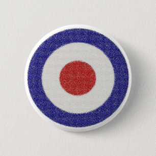 Mod Target Distressed 2 Inch Round Button