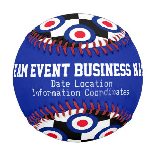 Mod Target Roundel Pattern Polka Dots Personalized Baseball