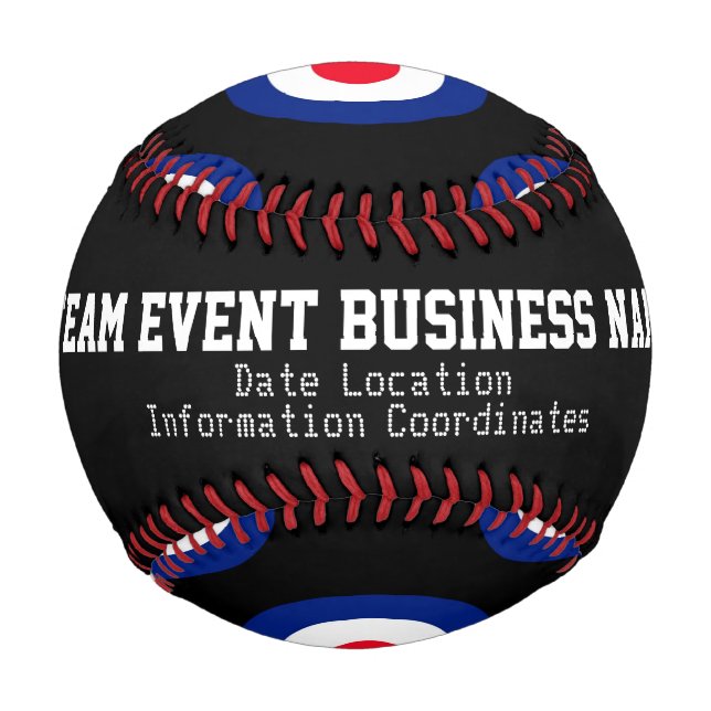Mod Target Roundel Power Personalized Baseball (Back)