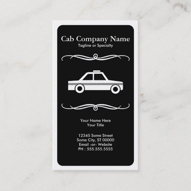 mod taxi cab business card (Front)