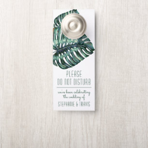 Mod Topical Monstera Do Not Disturb Wedding Door Hanger