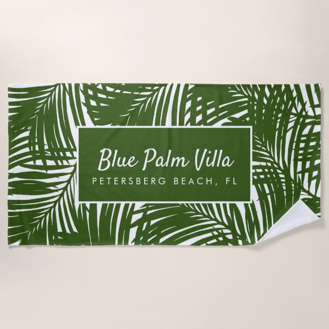 Mod Tropics Palm Leaf Pattern Beach House Towel (Front)