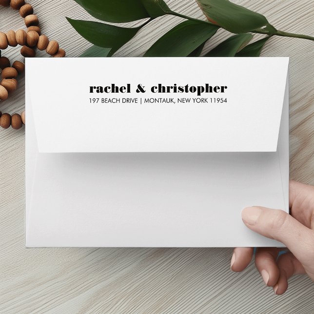 Mod Typography | Black and White Stripe Lined Envelope (Creator Uploaded)