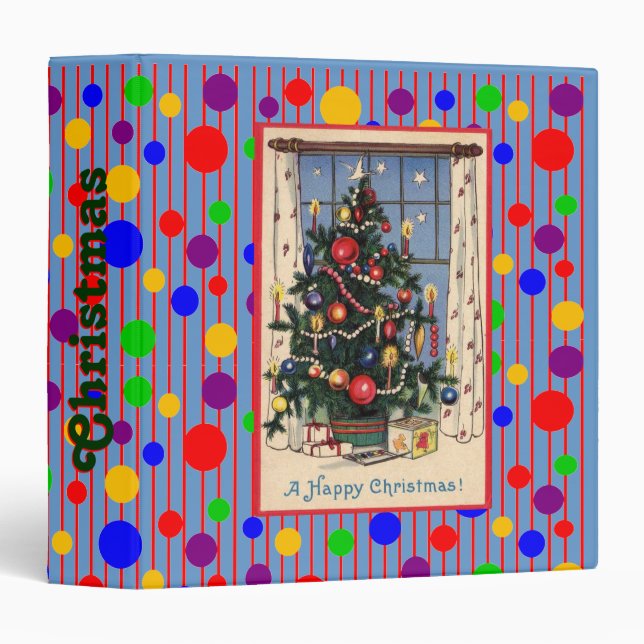 Mod-Vintage Christmas Tree Binder (Front/Spine)