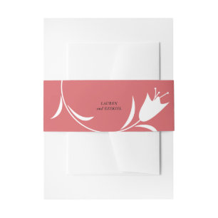 MOD WHITE TULIP WEDDING INVITATION BELLY BAND