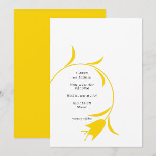 MOD YELLOW TULIP WEDDING INVITATION