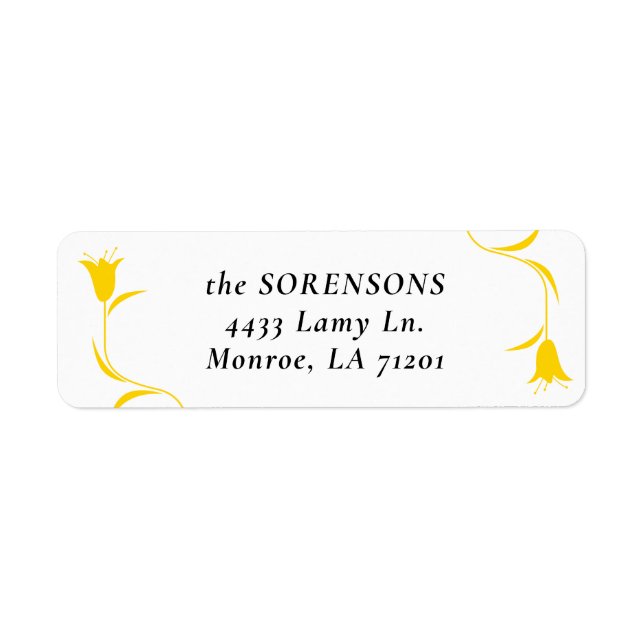 MOD YELLOW TULIP WEDDING Return Address Label (Front)