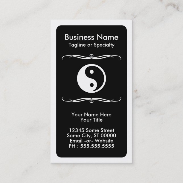 mod yin yang (colour customizable) business card (Front)