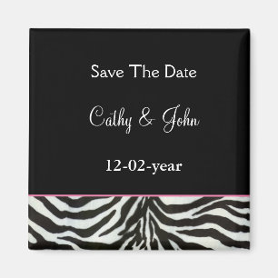 mod zebra print Save the date magnet